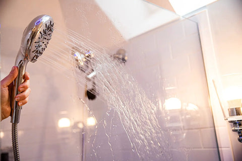 Water beading on glass showing Shower Door Glass Protectant That Makes Water Bead Off, A Water Repellent Sealant For Glass Doors, 18 Fl Oz