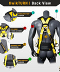Back view of Typhoon Safety Harness Combo With Premium Back And Shoulder Padding For Full Body Fall Protection showing 3 D-rings