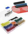 120 Assorted ATC Fuses With 10 Inline Fuse Holders And Fuse Puller Tool, Handy Automotive Fuse Kit For Your Ride, 12V Wiring, Secure Connections And Quick Replacements displayed in a clear plastic box.