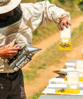 Beekeeper using 8 Pack Bee Water Feeders For Beehives, Beekeeping Watering Station For Outdoor Gardens, Easy Drinking Dispensers Keeps Hives Hydrated