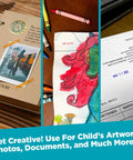 Heavy Duty Self Inking Date Stamp Drop Dead Easy To Use Slick Black Housing on child artwork and invoice dates.