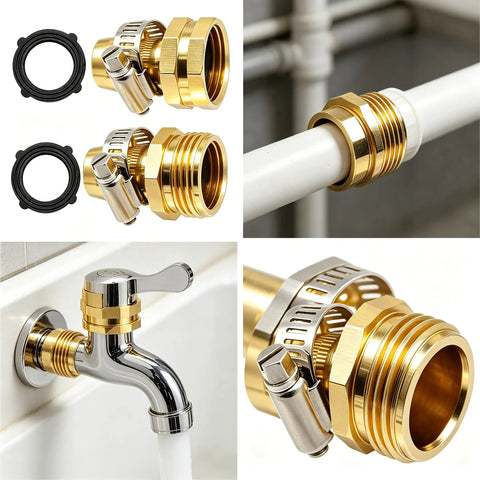 Complete Garden Hose Repair Kit Fixes Leaks Fast with Heavy Duty Aluminum Ends And Stainless Clamps Perfect For 3 4 Or 5 8 Inch Hoses Easy Fix For Sprinklers on hose and faucet