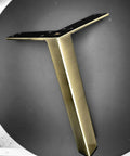 Antique Brass 12 Inch Square Metal Furniture Leg Set Of Four With Top Mount Brackets, heavy duty support, close-up view.