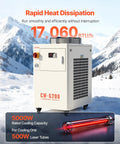 Heavy Duty Water Chiller Keeps Your CO2 Laser Chill And Running Smooth With 17060 Btu Cooling Power and visible features.