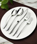 40 Piece Heavy Duty Stainless Steel Flatware Set For 8 Includes Steak Knife, Dinner Forks, Salad Forks, Dinner Spoons, And Teaspoons