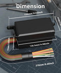 Dimensions of Waterproof 12V Fuse And Relay Box With 12 ATC ATO Fuses And Four Relay Slots Prewired Harness shown on table