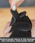 Close-up of Velcro straps on Ulnar Deviation Hand Splint With MCP Joint Support For Rheumatoid Arthritis And Tendonitis Pain Relief