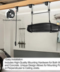 Upgrade Garage Ceiling Hoist System For Overhead Storage Beefed Up Heavy Duty Pulley Lift Holds Up To 150 Lbs Fits 10 To 18 Foot Ceilings Black Easy Install