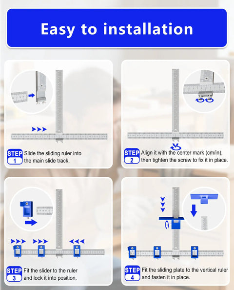 Heavy Duty Cabinet Hardware Jig And Pull Handle Template Featuring Exact Imperial Metric Readouts And Integrated Center Punch For Dead On Alignment And No Sweat Installations