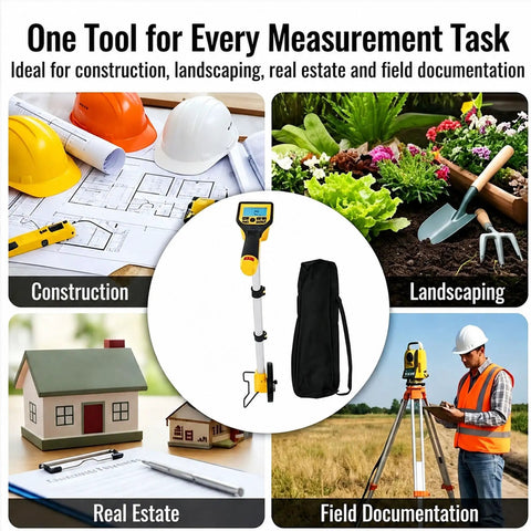 Digital Distance Measurement Wheel With Backlit Display And Memory Storage For Dead On Precision No Sweat Project Planning Kickass Yardage Tracker Designed For Smooth Metric And Imperial Conversions Pro Grade Field Gear