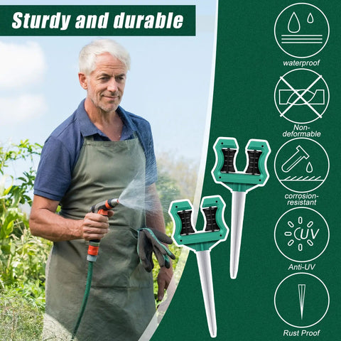 Heavy Duty Garden Hose Guides For Outdoor Hydration No Sweat Stakes Keep Your Yard Spotless And Plants Secure Shields Hose From Kinks Or Dragging Backyard Staple Quick Insert Build Includes Ten Pieces
