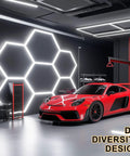 Hexagon LED Garage Light Kit 24 Pack Ultra Bright Ceiling Tubes 192W 23040LM 6500K Grid System For Auto Detailing