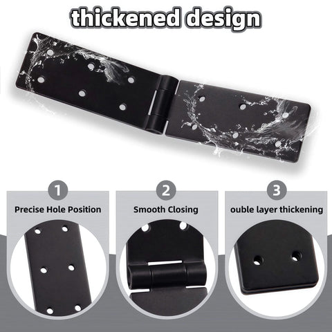 Gate Hinges With Screws Black Adjustable Hardware Hinges Kit For Barn Doors Fences And Yard Gates Durable Two Pack