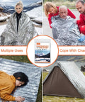 Six Pack Mylar Emergency Blankets 82 By 62 Inches For Cold Weather Survival, heat reflective, multiple uses, outdoors