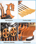Viking Dragon Ship 3D Puzzle Model Kit For Adults 18 Inch DIY Wooden Puzzle With Laser Cut Basswood Smooth Burr Free Pieces Quick Assembly In About 3 Hours Epic Gift For History Buffs And DIY Fans, moving bow and oars