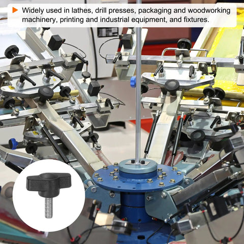 Superb 10 Pack M5 X 12Mm Plastic Thumb Screws Slick Tee Wing Knobs on industrial machinery for clamping and adjustment.
