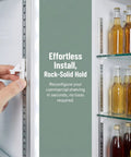 Ten Pack Refrigerator Shelf Support Clips And Freezer Bracket Set securing fridge shelves with drinks