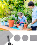 10 Pack Flower Pot Hole Mesh Pads For Superior Drainage 11.8 By 7.8 Inch Bonsai Plant Screen Mesh Prevent Soil Leakage shown with potted plants