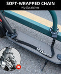 Heavy Duty 23.4 Inch Square Chain Bike And Scooter Lock With Key Copper Keys Nylon Cover ABS Body Zinc Alloy Core A3 Chrome Plated Steel Chain Polypropylene Sleeve Durable Anti Theft For Street Campus And Commuter Use on scooter and rail