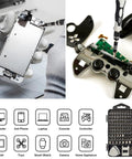 Real Deal Precision Screwdriver Set Featuring 124 Tools Including 101 Driver Bits For Slick Electronics Mobile Phone Laptop And Gaming Console Repairs, shown fixing mobile device and gaming controller.
