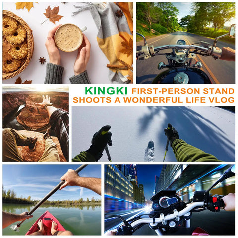 Collage showcasing Grab-and-Go Chest Strap Mount And Head Strap POV Kit for capturing diverse activities like skiing and biking.
