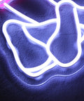 Close-up of Dimmable Pink Neon Sign for Wall Decor Girls Bedroom LED Light USB Powered Neon Bar Signs glowing in dark room