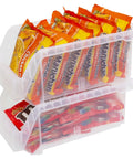 Medium Plastic Storage Bins, Stackable Clear Organizer Containers for Closet, Pantry, Shelves, Garage and Office, Open Front Design