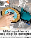 Dual Nut Set For Angle Grinders Five Eighths Inch By Eleven Threads Per Inch Quick Release Pro Grade Locking Kit in use