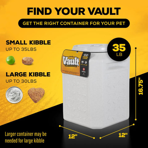 Air Tight Pet Food Storage Canister With Gamma Seal Lid, pest proof kibble keeper, holds up to 35 lbs, 12 L x 16.75 H