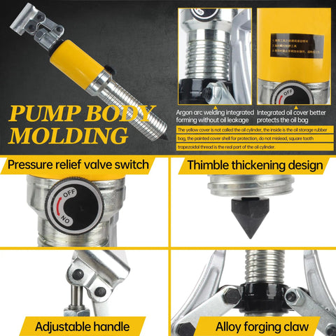 YL 30T 30 Ton Hydraulic Gear Puller Kit pump body molding with pressure relief valve, thimble, adjustable handle