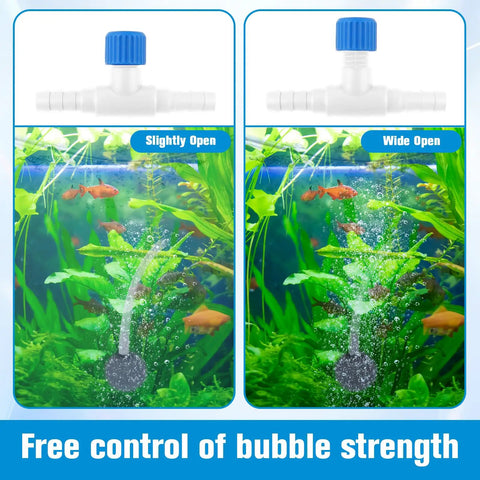Pro Grade T Shaped Aquarium Air Valve Set 10 Pcs For Three Sixteenths Inch Inner Diameter Airline Tubing controlling bubble flow