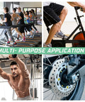 Collage showing treadmill, stationary bike, weightlifting, and disc brake for gym equipment use with "Multi-Purpose Application" text