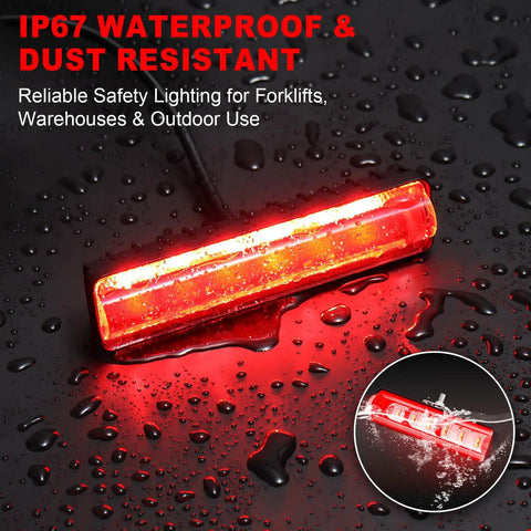 Real Deal Red LED Forklift Safety Lights With IP67 Waterproof Aluminum Housing 4 Pack Warning Beacons For AGV Trucks And Warehouse Floor Marking Toolbox Essentials