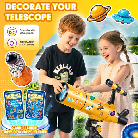 80mm Aperture 500mm Refractor Telescope For Adults And Kids With Fully Multi Coated Optics Easy Setup Bright Clear Views Kid Friendly Beginner Telescope For Astronomy Education And Weekend Sky Watching, yellow telescope with kids