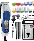 Color Pro Complete Haircutting Kit With Easy Color Coded Guide Combs For Corded Clipper Clipping And Grooming Men Women And Children Model 3029694 All In One Kit showing clipper, guards, and tools.