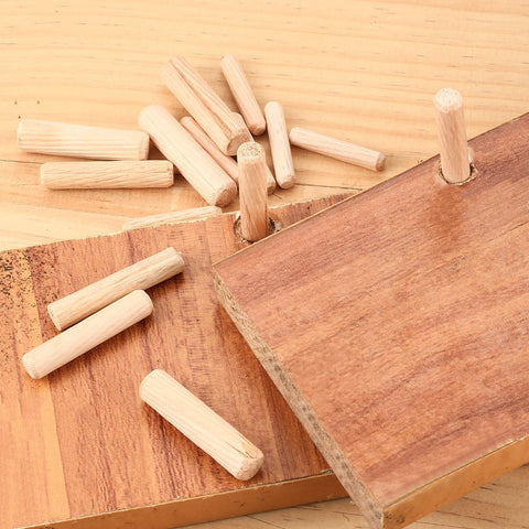 90 Piece Wooden Dowel Pins Set With Tapered Beveled Ends For Easy Insertion In Furniture, Doors, Cabinets And DIY Crafts