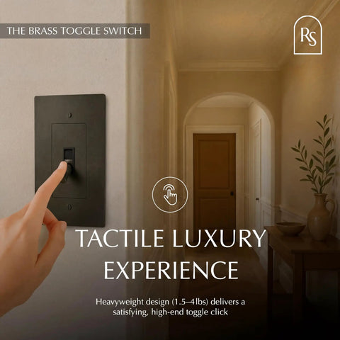 Superb Quality Solid Brass Antique Toggle Dimmer Switch With Top Shelf Wall Plate Vintage Light Cover with hand gesture.