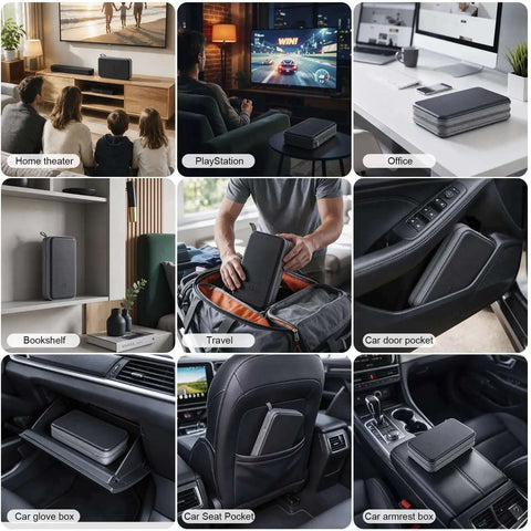 Kickass Heavy Duty CD Case For Cars With 96 Disc Capacity Hard Plastic DVD Organizer Wallet on bookshelf, perfect for organizing.