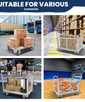 4-In-1 Wire Mesh Cage Cart With 360 Degree Rotating Wheels, Heavy Duty Steel Utility Cart, 2200 Lbs Capacity in various uses