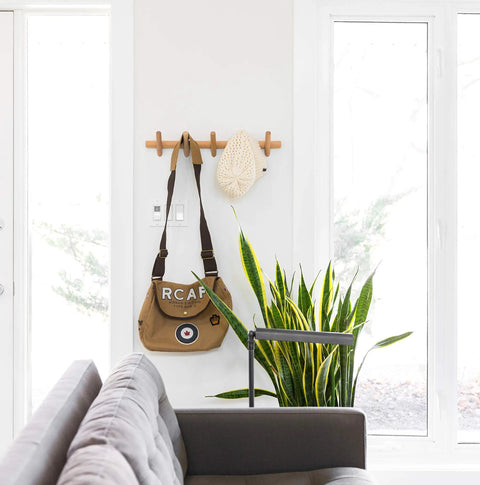 Wall Mounted Coat And Hat Rack With Five Hooks In Beautiful Wood Finish For Entryway Hallway Or Bedroom No Fuss Easy Setup Durable Robe Rack With Classic Design