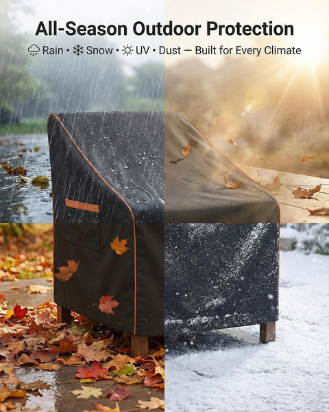 Heavy Duty 600D Outdoor Chair Covers Waterproof For Swivel, Lounge, Rocking And Adirondack Chairs, all-weather protection.