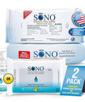 Go To Alcohol Free Medical Grade Disinfecting Wipes Pack Of 2 With 160 Count And Extra Large Sheets For Multiple Surface Cleaning Sanitizer No Bleach Gentle Yet Effective, featuring Sono Healthcare wipes and sanitizer bottles.