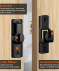 Heavy Duty Dual Angle Barn Door Lock With 90 And 180 Degree Install Easy To Mount Small Door Latch Zinc Alloy Black