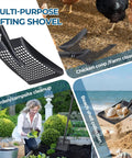 61 Inch Heavy Duty Sifter Shovel For Chicken Coops And Garden Soil Cleanup Adjustable Durable Metal With Deep Sides And Ergonomic Handle