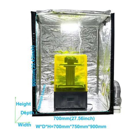 3D Printer Enclosure With Ventilation Kit And LED Lighting For FDM DLP SLA LCD Printers, Keeps Fumes Out With Thermal Insulation
