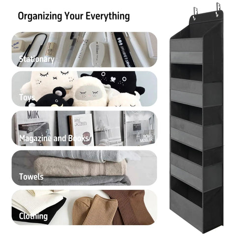 Over Door Organizer With Five Extra Large Pockets Heavy Duty Hanging Storage For Closet Bathroom Nursery Dorm See-Through Front