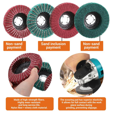 18 Piece 4 Inch Buffering Wheels Polishing Kit with sanding discs, wool felt, nylon wheels, polishing paste for angle grinder