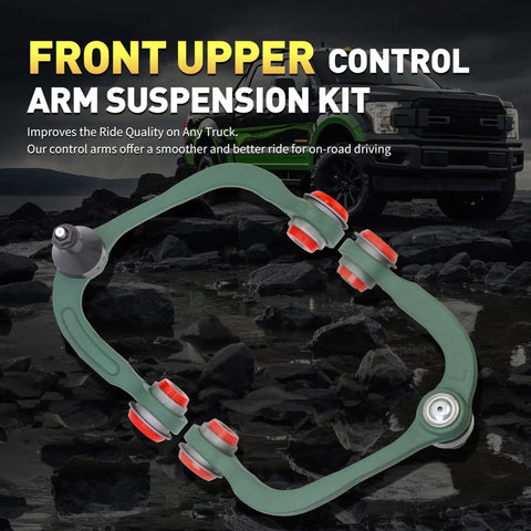 12 Piece Front Upper Control Arm Suspension Kit For 2009 2014 Ford F150 4WD Not Raptor With Ball Joint Includes Front Sway Bar Links Outer And Inner Tie Rods Rack And Pinion Boots Bellows Built For A Tough Smooth Ride on display