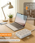 Heavy Duty 6 Ft Surge Protector Power Strip With Six Usb Ports And Sixteen Widely Spaced Ac Outlets For Home Office Setup displayed on a desk.