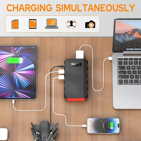 Go To 88Wh Portable Power Station With 24000mAh Battery for Camping and Home Use, charging multiple devices simultaneously